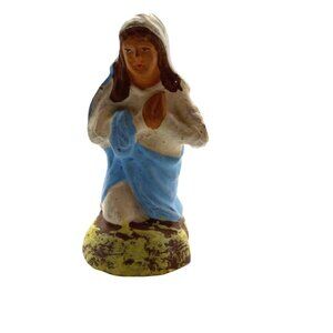 Paul Fouque Virgin Mary Nativity Figurine Terracotta Santons Christmas 1950's